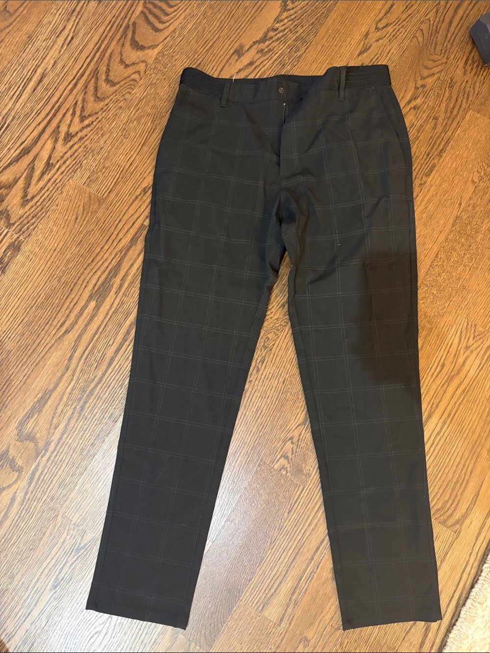 Zara Men's Black Windowpane Dress Pants